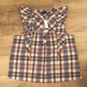 JCREW ruffle sleeve shirt